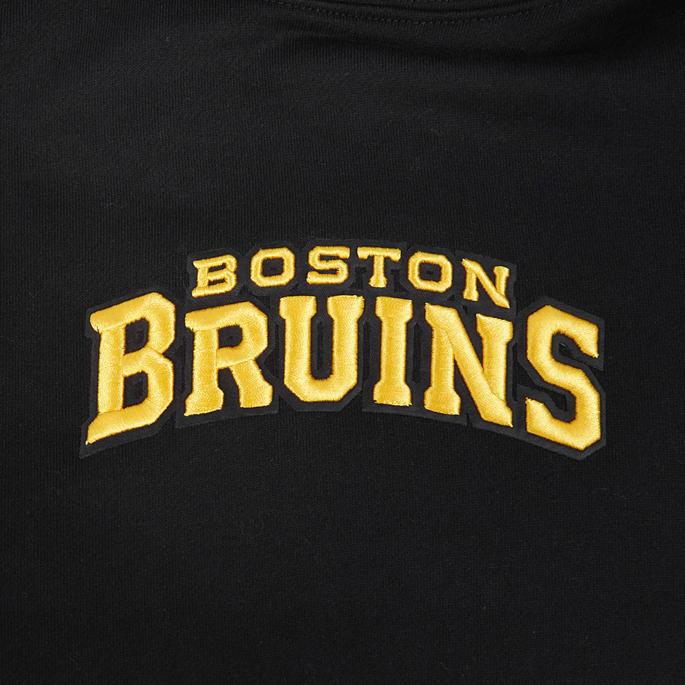 NHL BOSTON BRUINS WINGSPAN MEN'S DROP SHOULDER FLC PO HOODIE (BLACK) - Image 12
