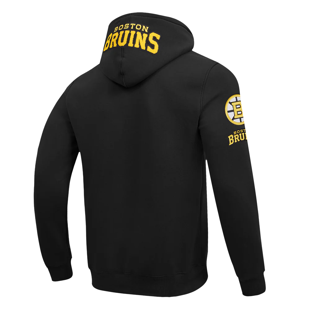 NHL BOSTON BRUINS CLASSIC CHENILLE MEN'S DK PO HOODIE ( BLACK) - Image 2