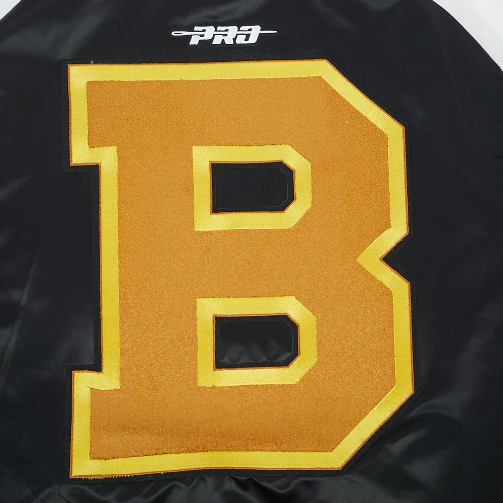 NHL BOSTON BRUINS RETRO CLASSICS PRO SATIN YD RIB JACKET (BLACK/YELLOW) - Image 9