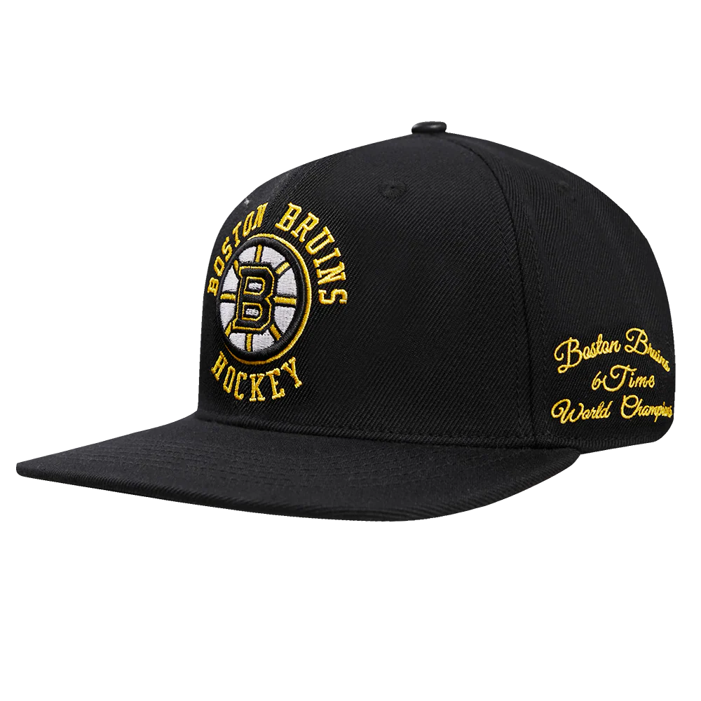 NHL BOSTON BRUINS HYBRID WOOL SNAPBACK HAT (BLACK) - Image 3