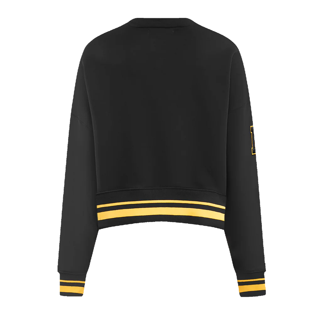 NHL BOSTON BRUINS RETRO CLASSIC WOMEN'S RIB CREWNECK (BLACK/YELLOW) - Image 4