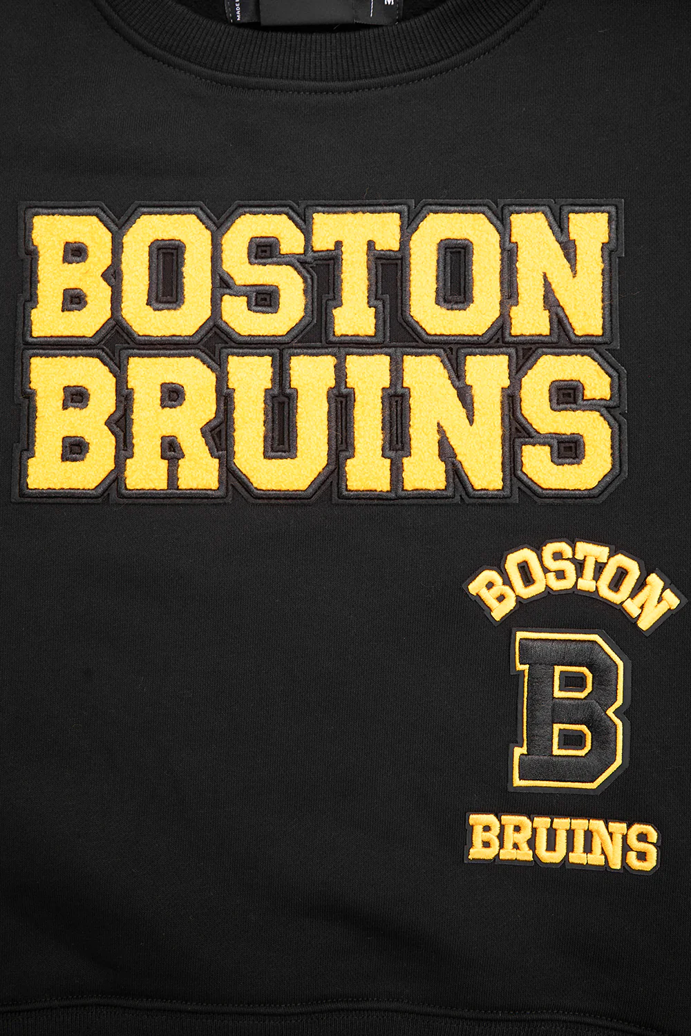 NHL BOSTON BRUINS RETRO CLASSIC WOMEN'S RIB CREWNECK (BLACK/YELLOW) - Image 6