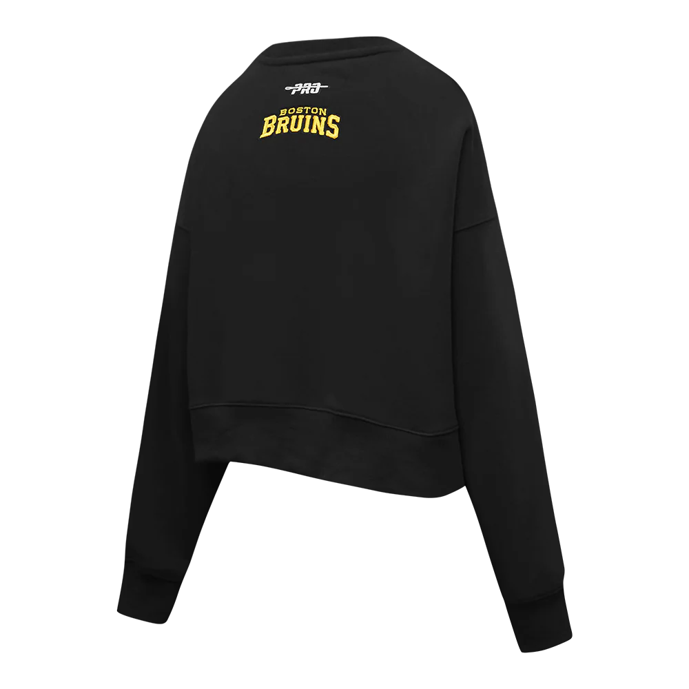 NHL BOSTON BRUINS CLASSIC CHENILLE WOMEN'S FLC CREWNECK ( BLACK) - Image 4