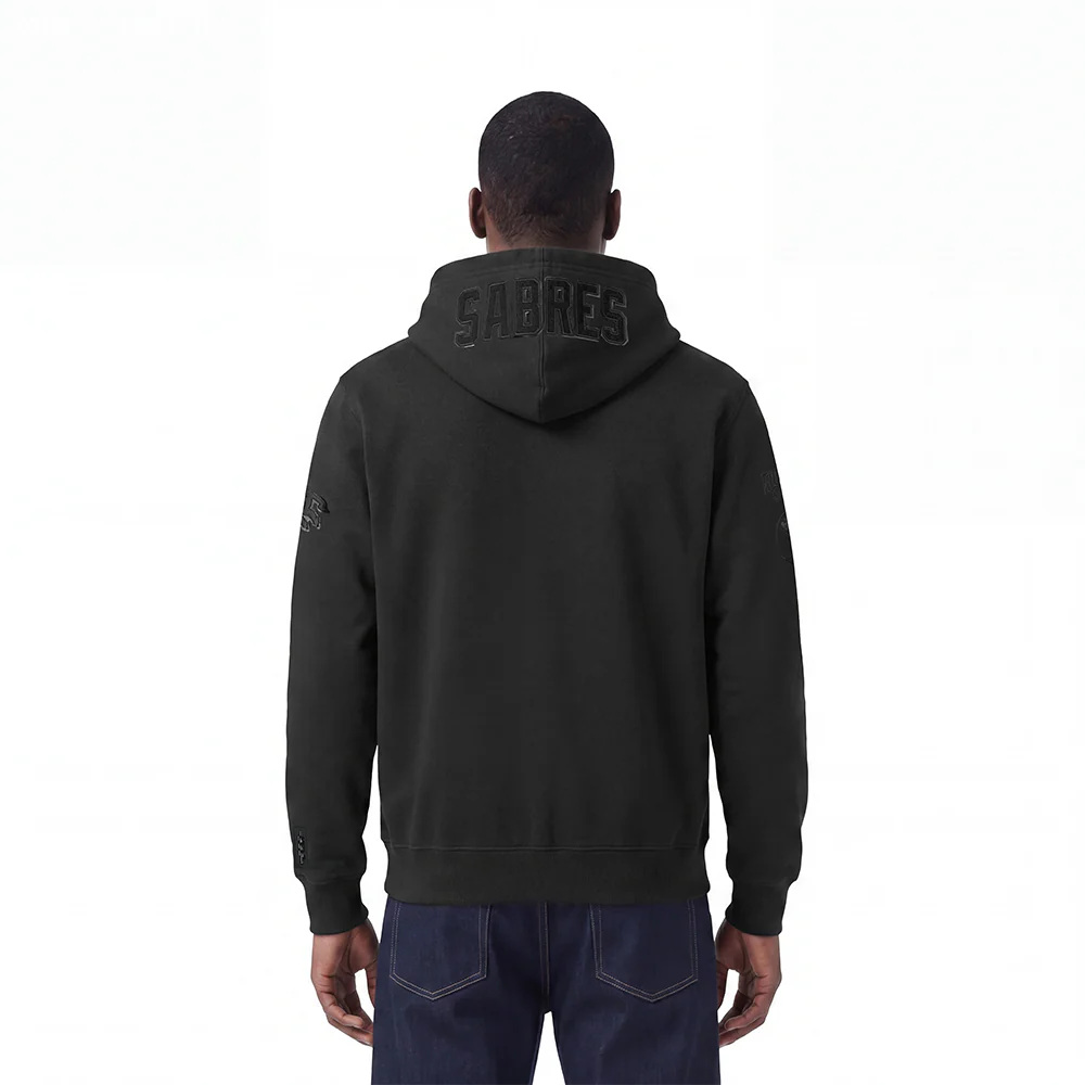 NHL BUFFALO SABRES TRIPLE BLACK MEN'S DK FZ PO HOODIE (TRIPLE BLACK) - Image 2