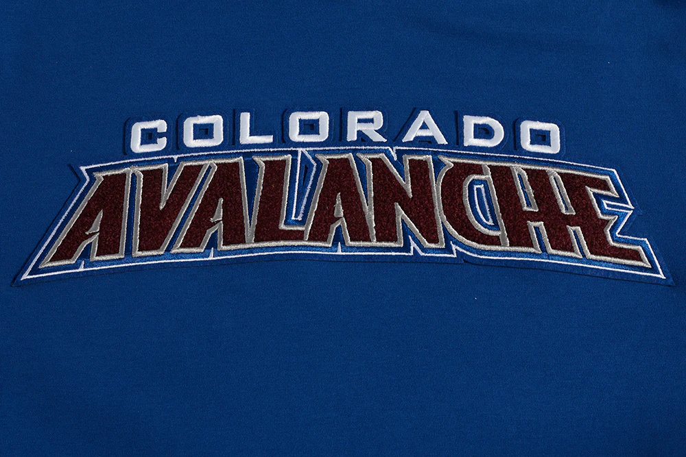 NHL COLORADO AVALANCHE CLASSIC CHENILLE MEN'S SHORT SLEEVE PULLOVER HOODIE (DODGER BLUE) - Image 5