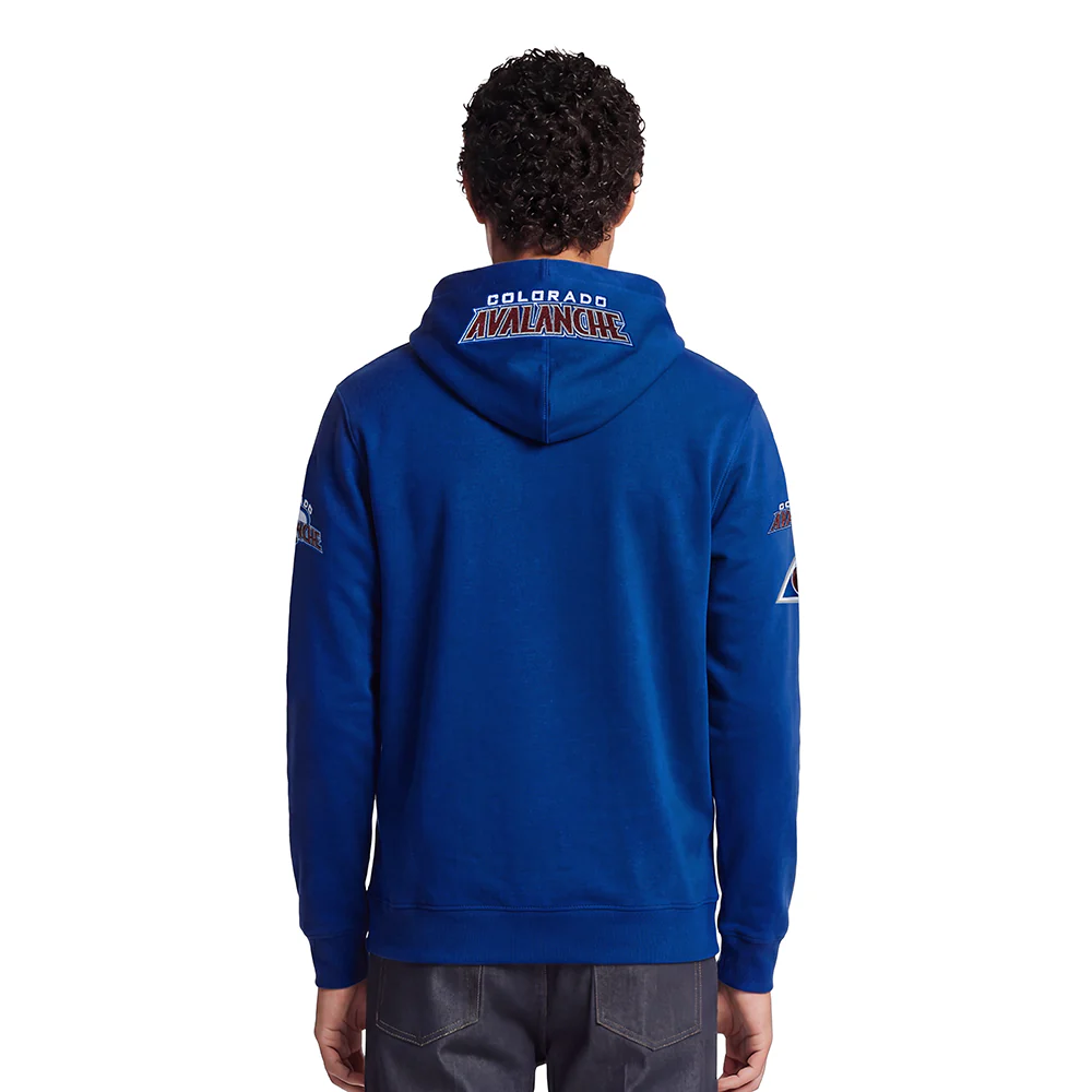 NHL COLORADO AVALANCHE CLASSIC CHENILLE MEN'S DK FULL ZIP PULLOVER HOODIE (DODGER BLUE) - Image 2