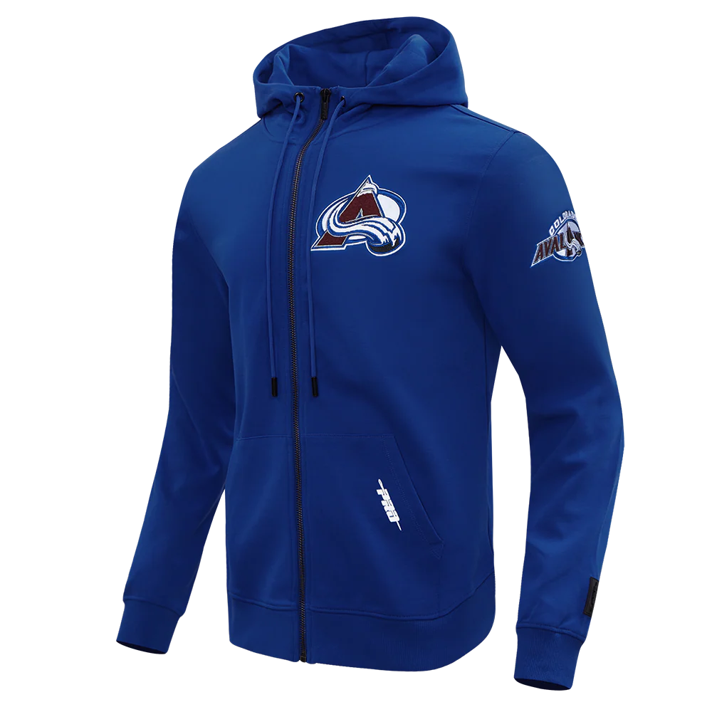 NHL COLORADO AVALANCHE CLASSIC CHENILLE MEN'S DK FULL ZIP PULLOVER HOODIE (DODGER BLUE) - Image 4