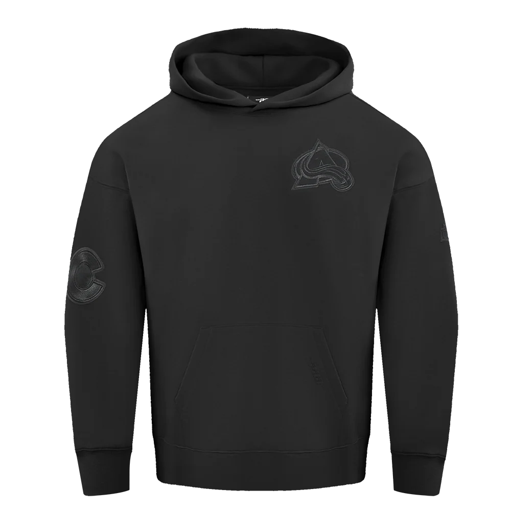 NHL COLORADO AVALANCHE NEUTRAL MEN'S DROP SHOULDER PULLOVER HOODIE (BLACK) - Image 5