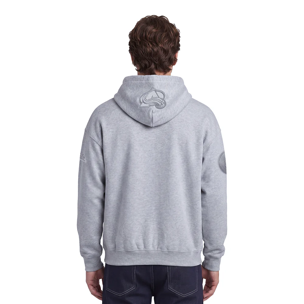 NHL COLORADO AVALANCHE NEUTRAL MEN'S DROP SHOULDER PULLOVER HOODIE (DARK HEATHER GRAY) - Image 2