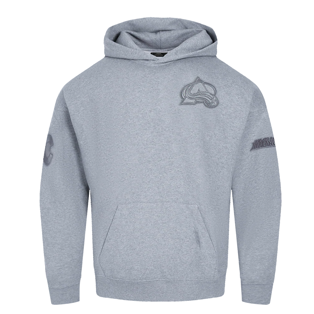 NHL COLORADO AVALANCHE NEUTRAL MEN'S DROP SHOULDER PULLOVER HOODIE (DARK HEATHER GRAY) - Image 5