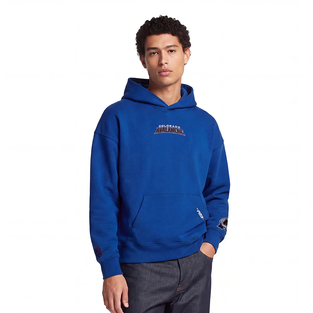 NHL COLORADO AVALANCHE WINGSPAN MEN'S DROP SHOULDER FLC PO HOODIE (DODGER BLUE)