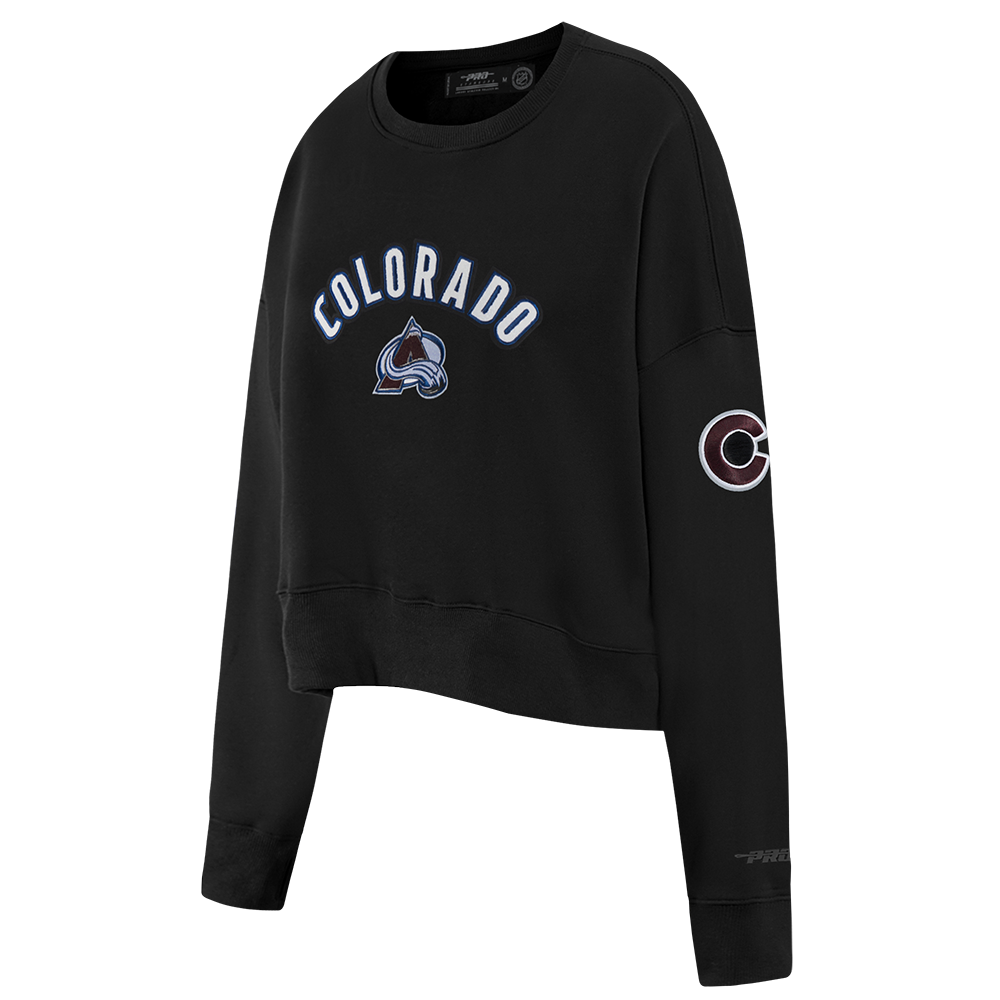 NHL COLORADO AVALANCHE CLASSIC WOMEN'S FLC CREWNECK (BLACK) - Image 4