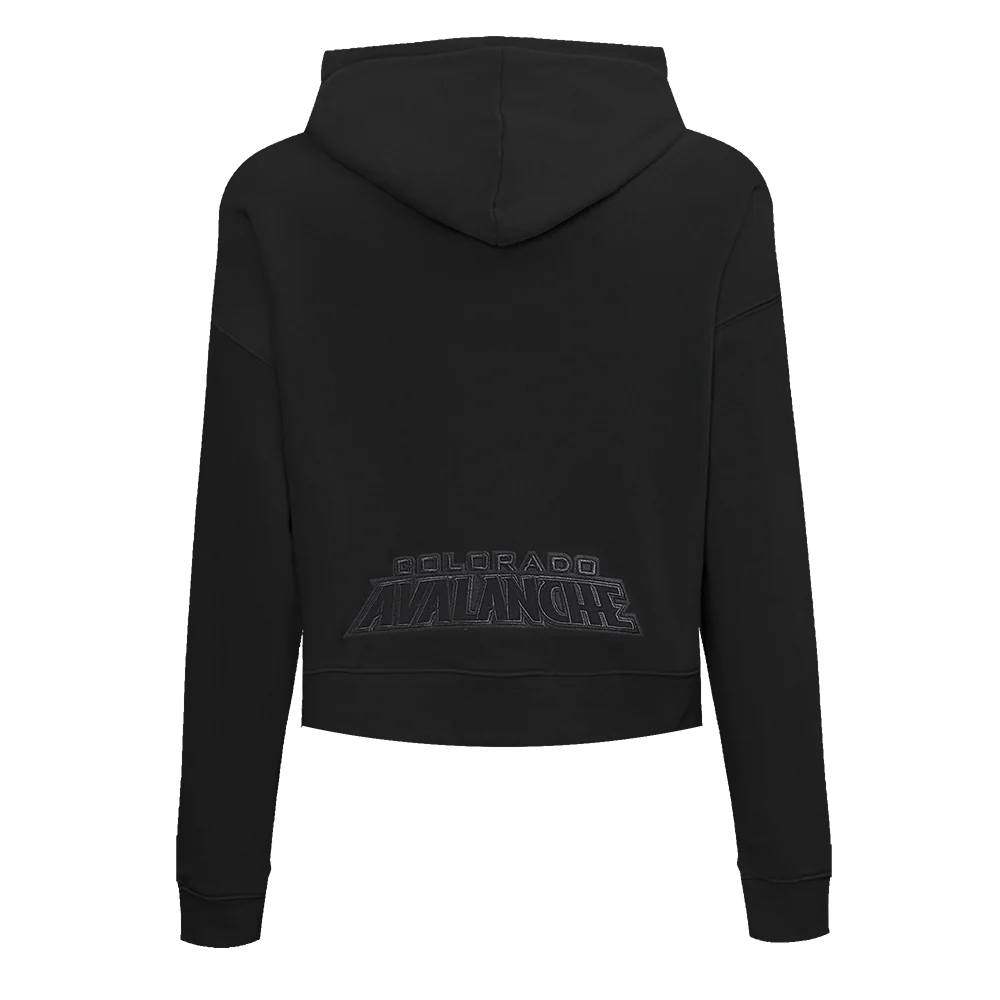 NHL COLORADO AVALANCHE NEUTRAL WOMEN'S CROPPED PULLOVER HOODIE (BLACK) - Image 5