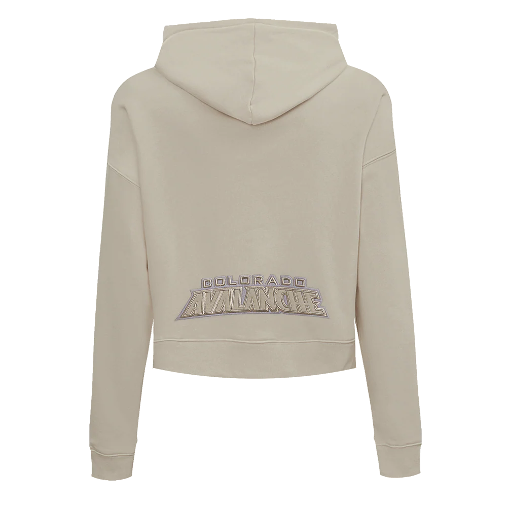 NHL COLORADO AVALANCHE NEUTRAL WOMEN'S CROPPED PULLOVER HOODIE (TAUPE) - Image 6