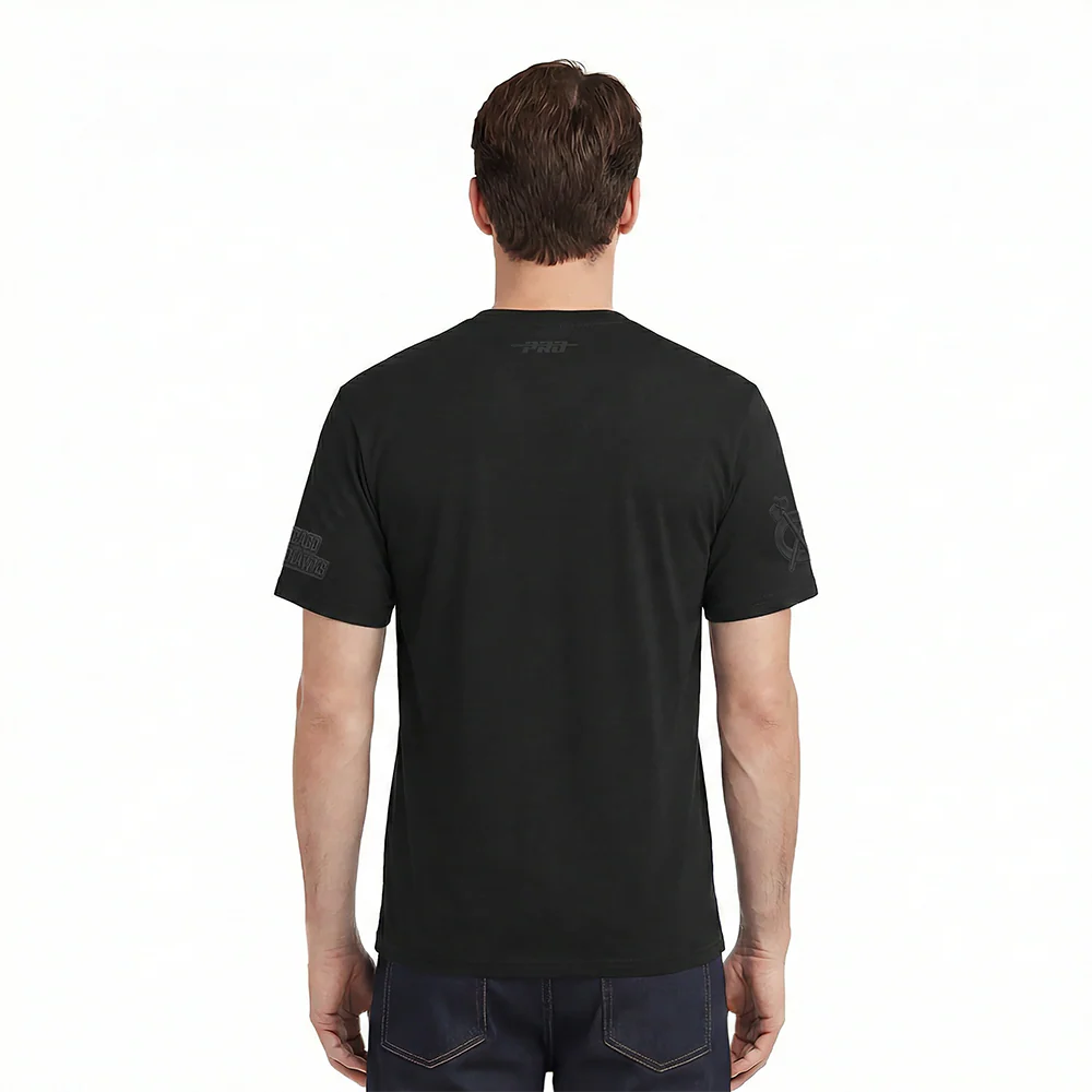 NHL CHICAGO BLACKHAWKS NEUTRAL COTTON JERSEY DROP SHOULDER TEE (BLACK) - Image 2