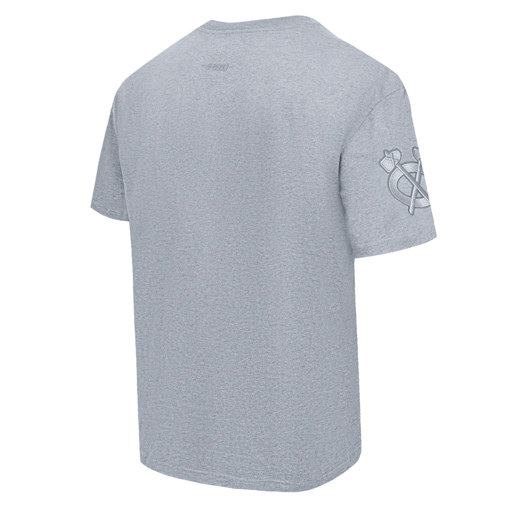 NHL CHICAGO BLACKHAWKS NEUTRAL MEN'S DROP SHOULDER TEE (DARK HEATHER GRAY) - Image 4