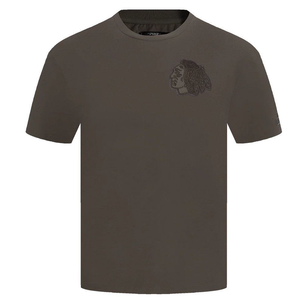 NHL CHICAGO BLACKHAWKS NEUTRAL MEN'S DROP SHOULDER TEE (DARK TAUPE)