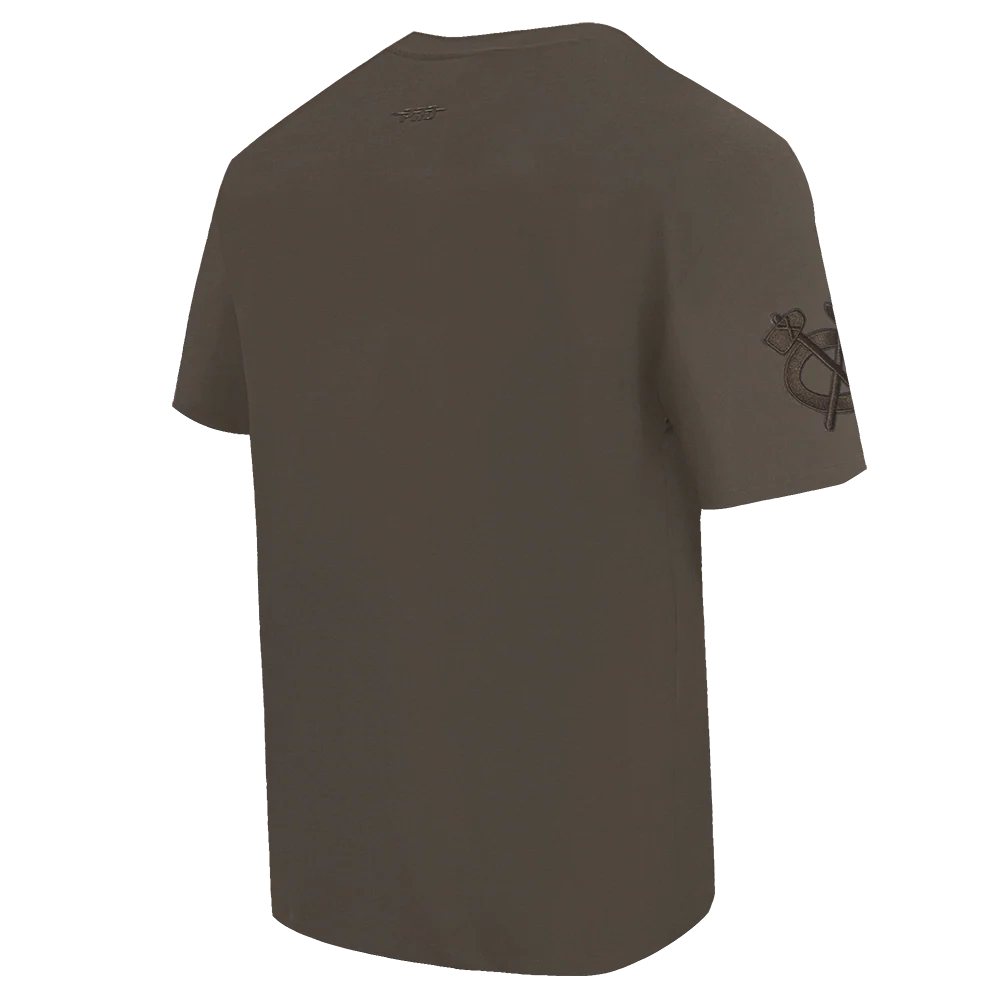 NHL CHICAGO BLACKHAWKS NEUTRAL MEN'S DROP SHOULDER TEE (DARK TAUPE) - Image 4