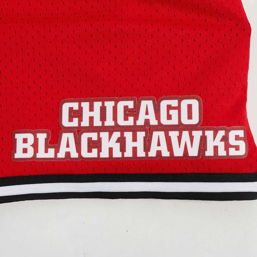 NHL CHICAGO BLACKHAWKS CLASSIC MEN'S MESH SHORT (RED/BLACK) - Image 5