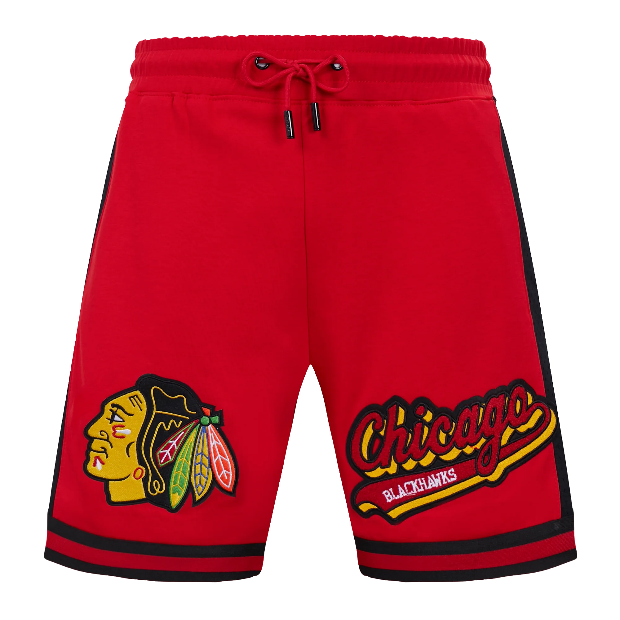 NHL CHICAGO BLACKHAWKS SCRIPT TAIL MEN'S DOUBLE KNIT 2.0 SHORT (RED/BLACK) - Image 2