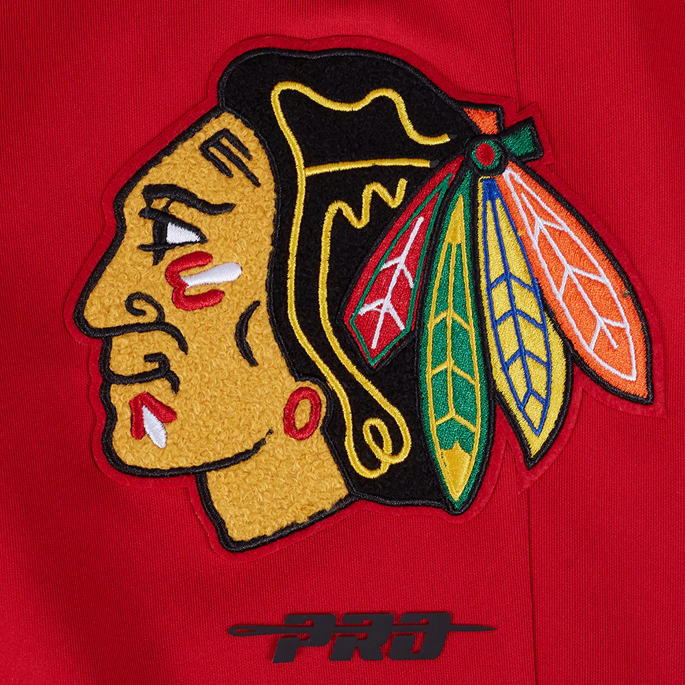 NHL CHICAGO BLACKHAWKS CLASSIC CHENILLE MEN'S DK TRACK PANT (RED/BLACK) - Image 5