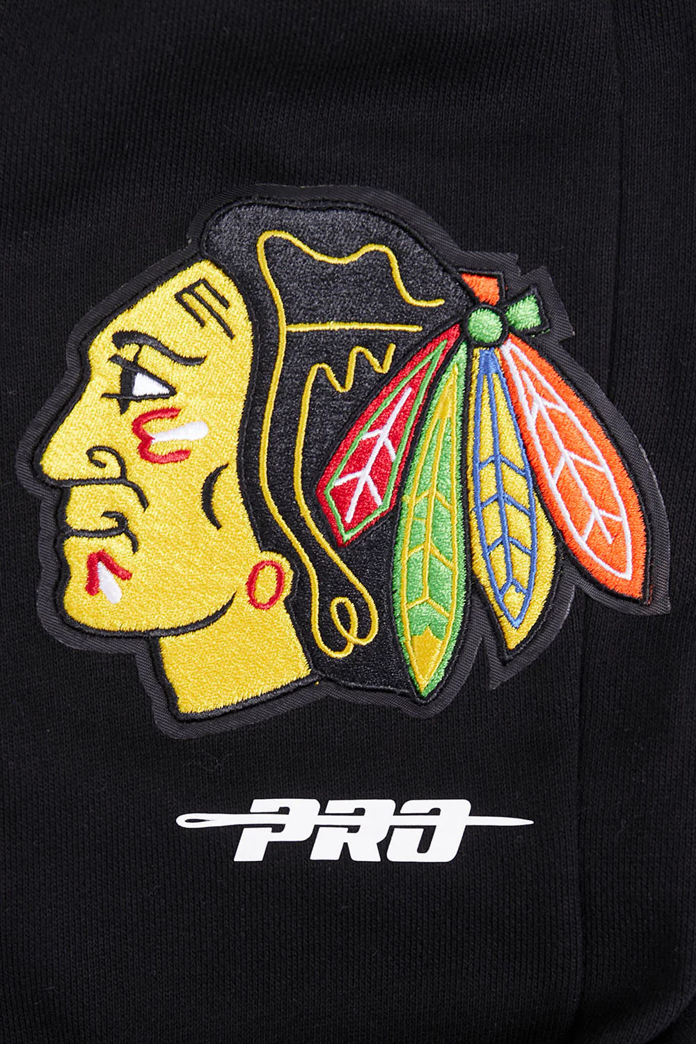 NHL CHICAGO BLACKHAWKS SCRIPT TAIL MEN'S RIB FLEECE SWEATPANT (BLACK/RED/BLACK) - Image 6
