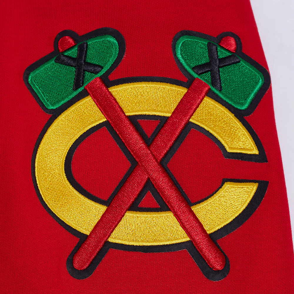 NHL CHICAGO BLACKHAWKS CLASSIC CHENILLE MEN'S DK PO HOODIE (RED) - Image 7