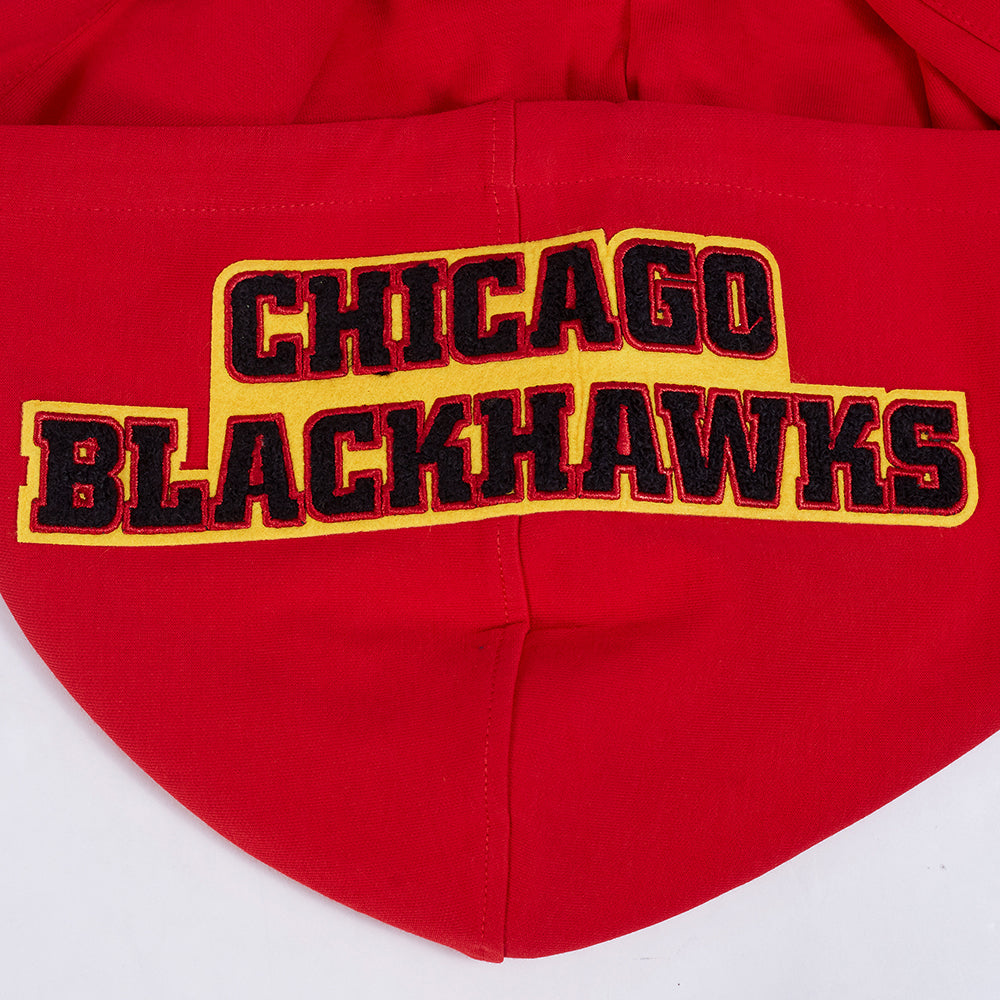 NHL CHICAGO BLACKHAWKS CLASSIC CHENILLE MEN'S DK PO HOODIE (RED) - Image 9