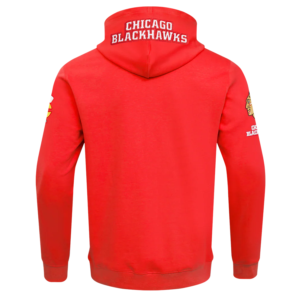 NHL CHICAGO BLACKHAWKS CLASSIC CHENILLE MEN'S DK FZ PO HOODIE (RED) - Image 5
