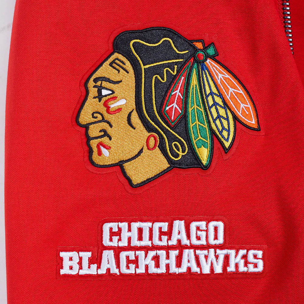 NHL CHICAGO BLACKHAWKS CLASSIC CHENILLE MEN'S DK FZ PO HOODIE (RED) - Image 8