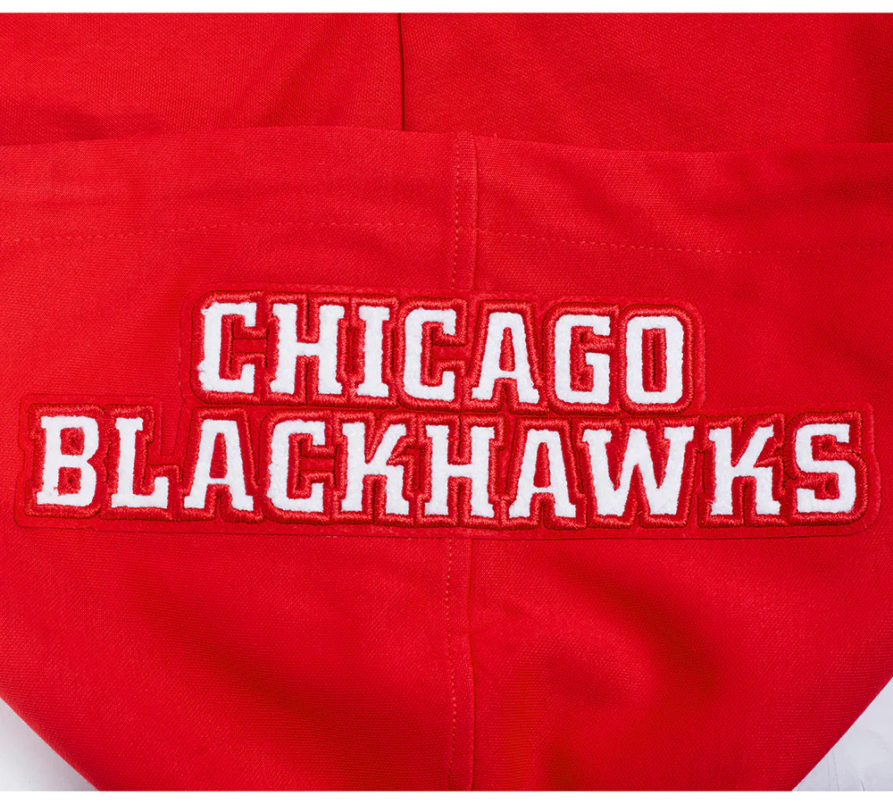 NHL CHICAGO BLACKHAWKS CLASSIC CHENILLE MEN'S DK FZ PO HOODIE (RED) - Image 9