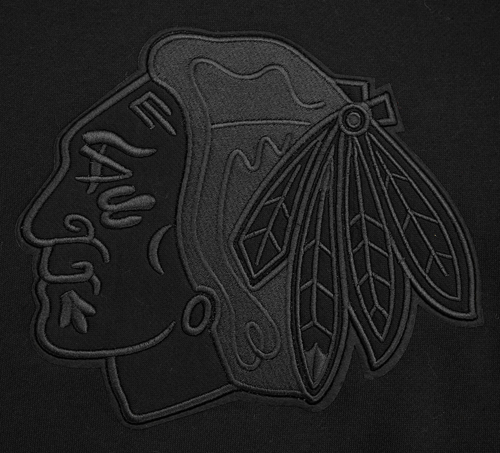 NHL CHICAGO BLACKHAWKS NEUTRAL DROP SHOULDER FLEECE CREWNECK (BLACK) - Image 8