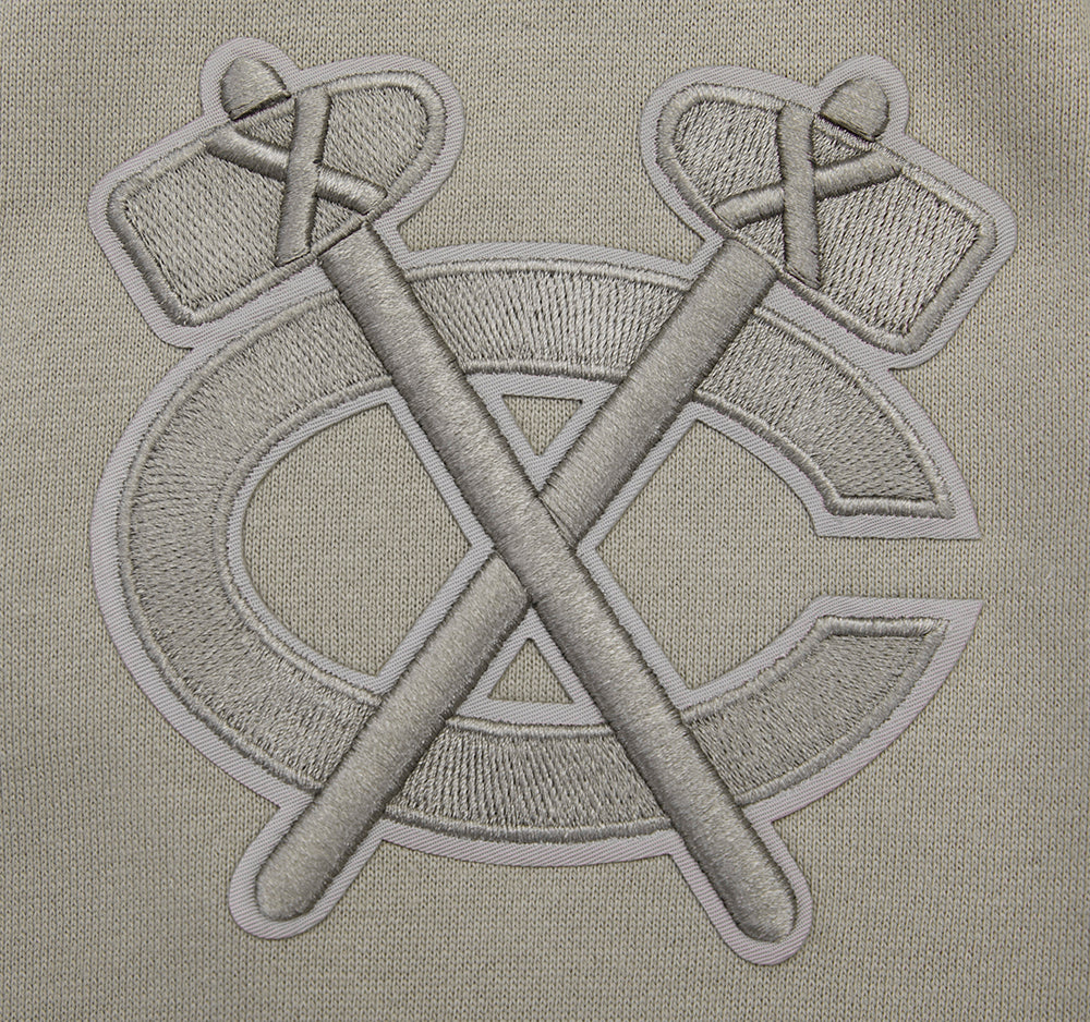 NHL CHICAGO BLACKHAWKS NEUTRAL DROP SHOULDER FLEECE CREWNECK (TAUPE) - Image 7