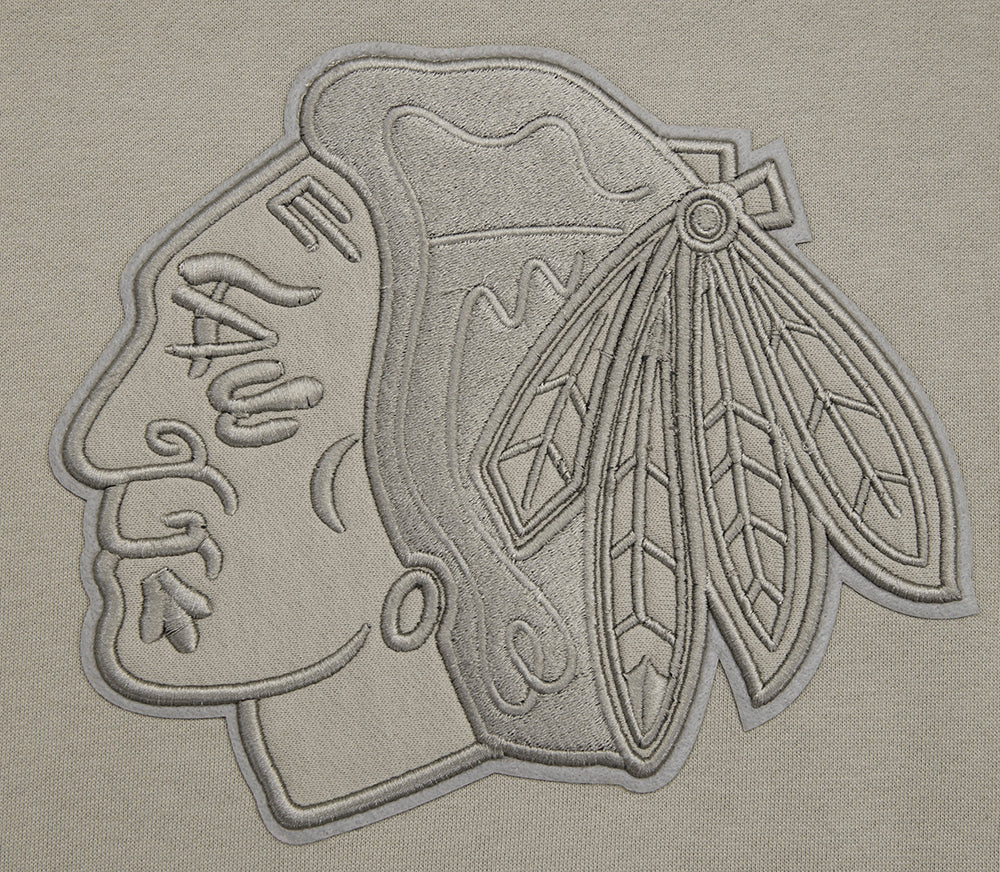NHL CHICAGO BLACKHAWKS NEUTRAL DROP SHOULDER FLEECE CREWNECK (TAUPE) - Image 8
