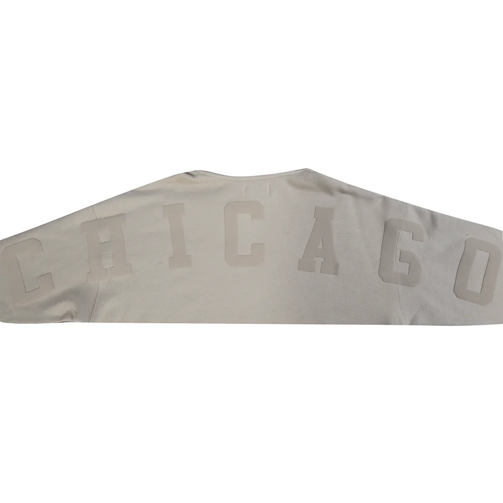 NHL CHICAGO BLACKHAWKS WINGSPAN MEN'S DROP SHOULDER FLEECE PULLOVER HOODIE (TAUPE) - Image 9