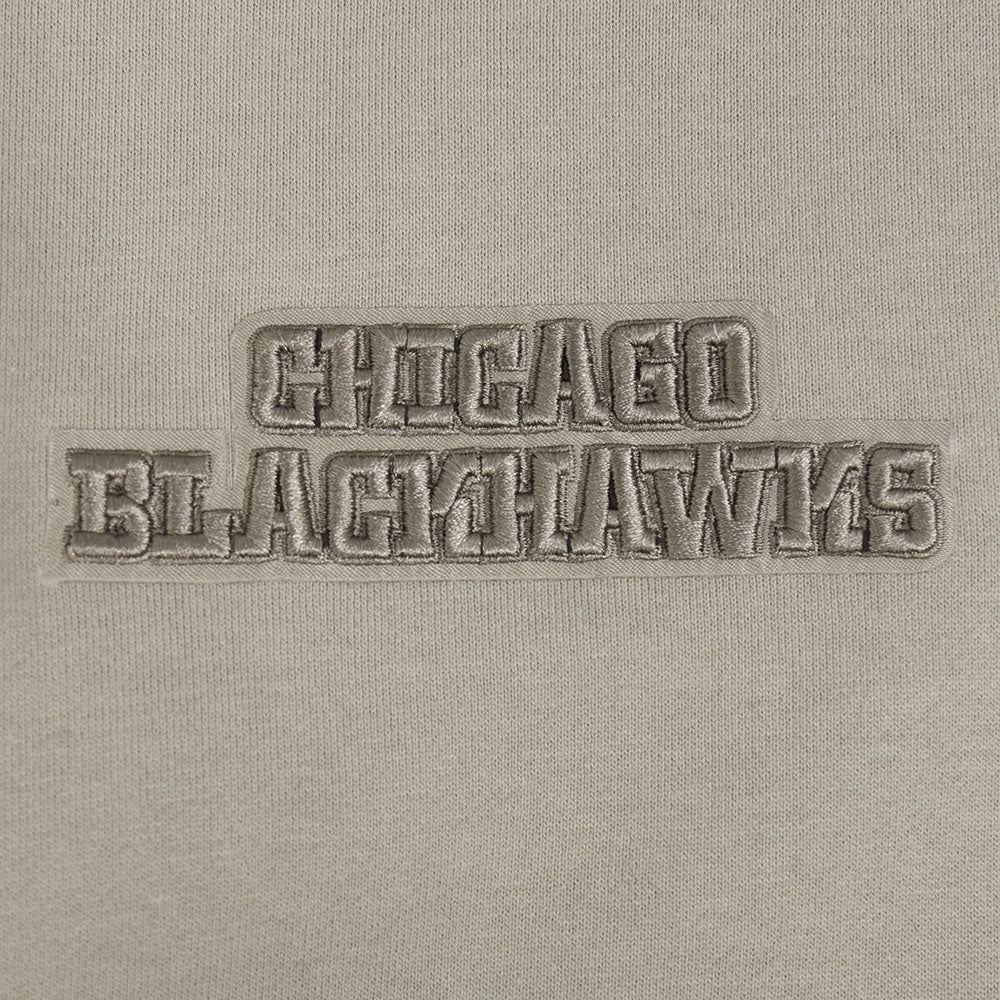 NHL CHICAGO BLACKHAWKS WINGSPAN MEN'S DROP SHOULDER FLEECE CREWNECK (TAUPE) - Image 9