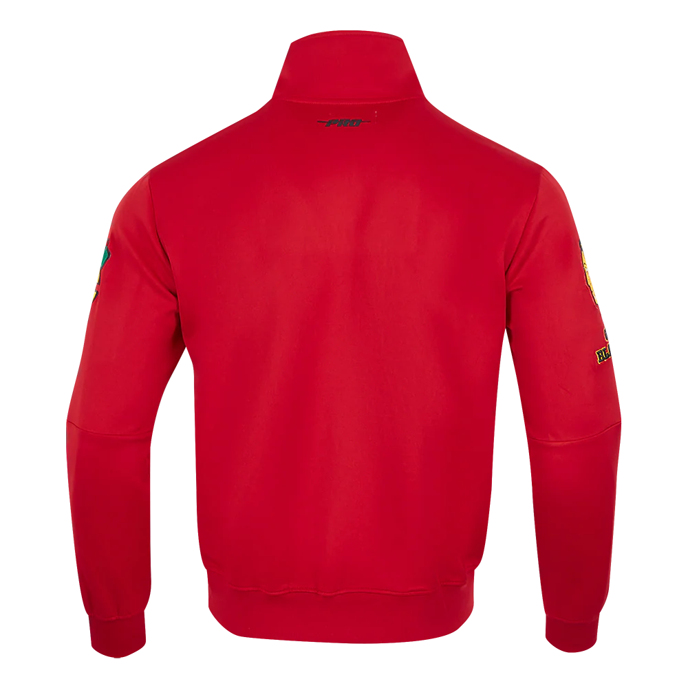NHL CHICAGO BLACKHAWKS CLASSIC CHENILLE MEN'S DOUBLE KNIT TRACK JACKET (RED/BLACK) - Image 3