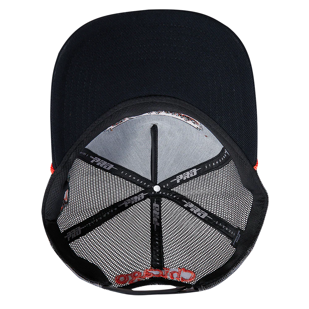 NHL CHICAGO BLACKHAWKS INSIGNIA WOOL 2 TONE PINCH FRONT TRUCKER (GRAY/BLACK) - Image 6
