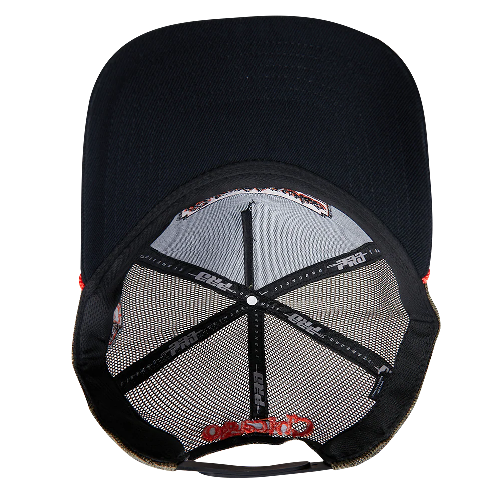 NHL CHICAGO BLACKHAWKS INSIGNIA WOOL 2 TONE PINCH FRONT TRUCKER (OLIVE/BLACK) - Image 6