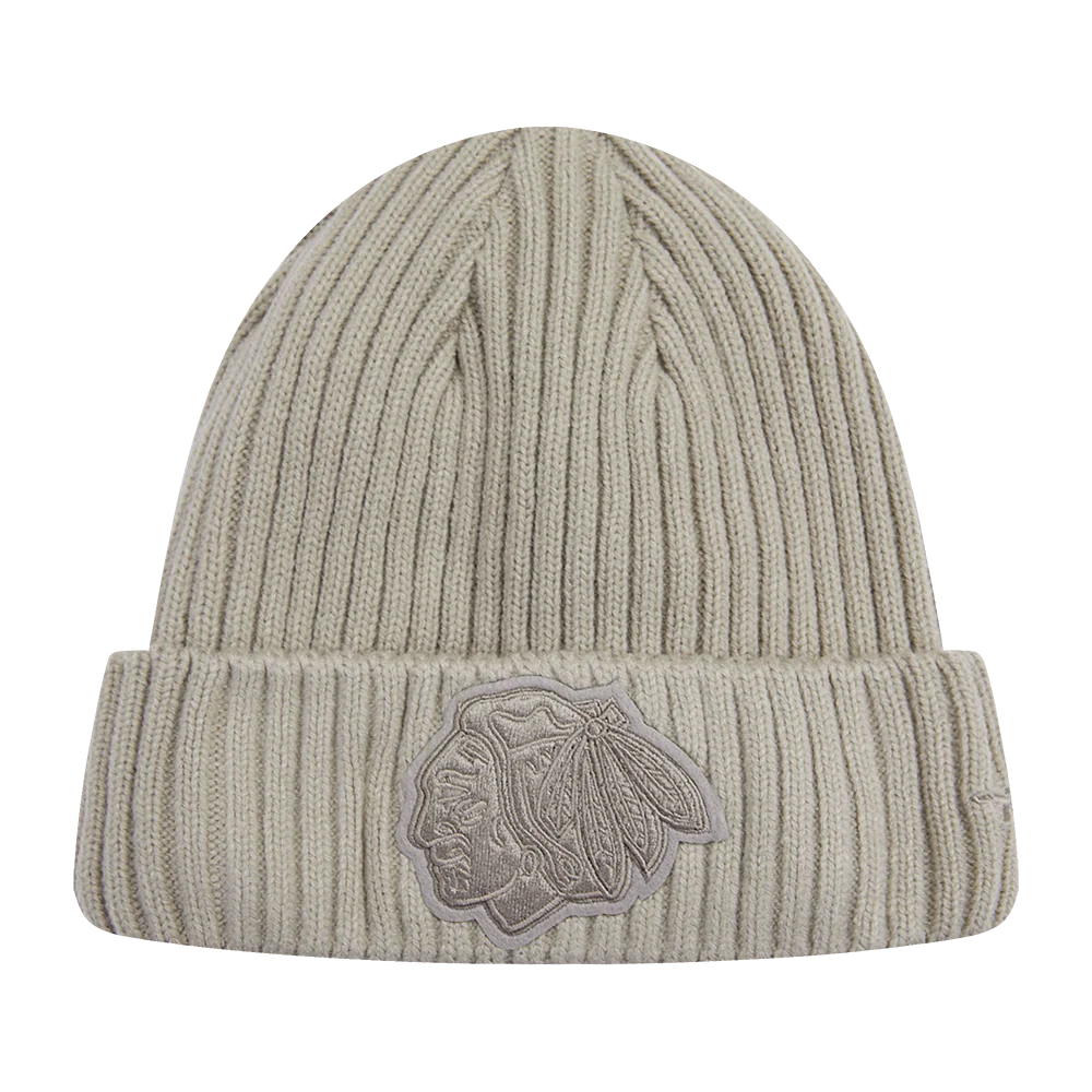 NHL CHICAGO BLACKHAWKS NEUTRAL BEANIE (TAUPE)