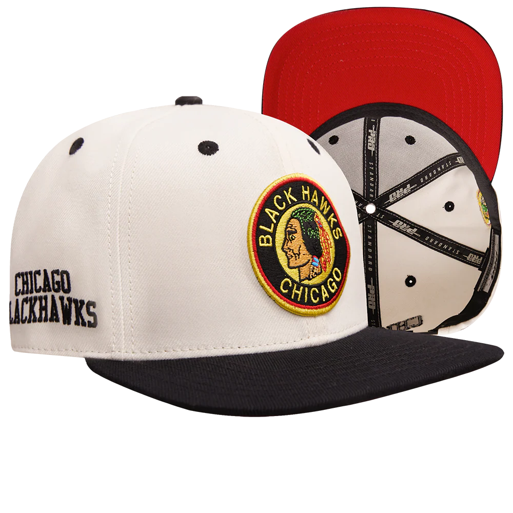 NHL CHICAGO BLACKHAWKS RETRO CLASSIC UNISEX PRIMARY LOGO WOOL SNAPBACK (EGGSHELL) - Image 8