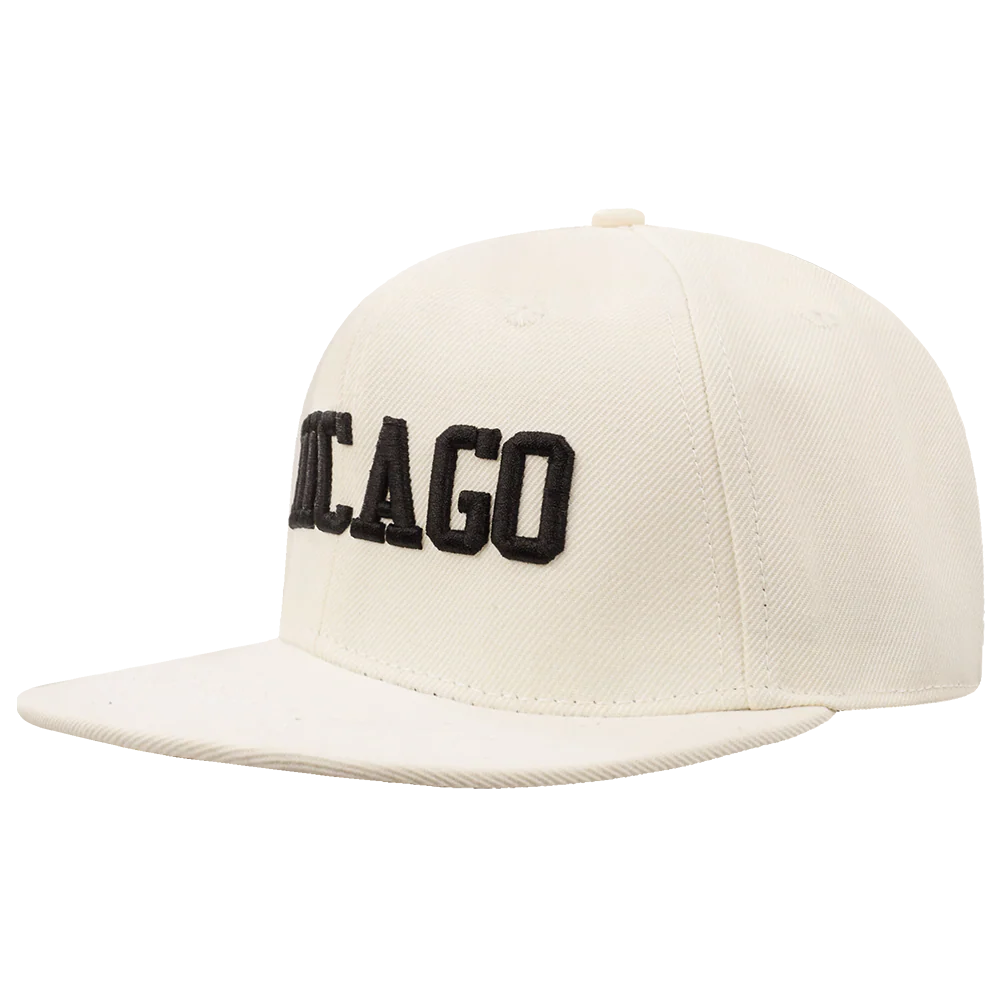 NHL CHICAGO BLACKHAWKS RETRO CLASSIC UNISEX WORDMARK LOGO WOOL SNAPBACK (EGGSHELL) - Image 2