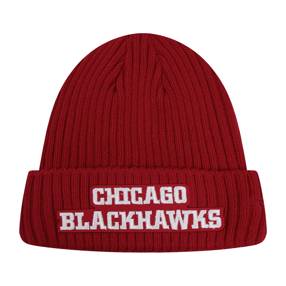 NHL CHICAGO BLACKHAWKS CLASSIC CORE UNISEX BEANIE (RED)