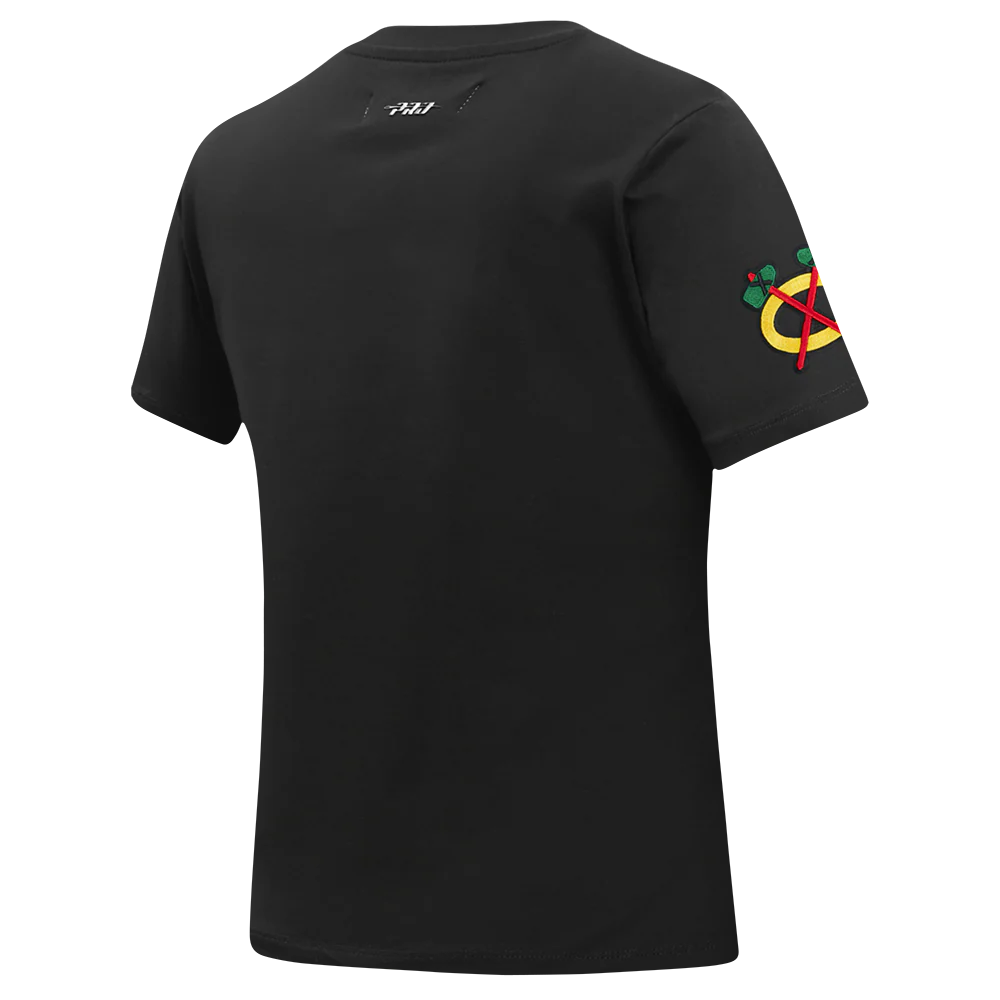 NHL CHICAGO BLACKHAWKS CLASSIC WOMEN'S SJ SLIM FIT TEE (BLACK) - Image 4