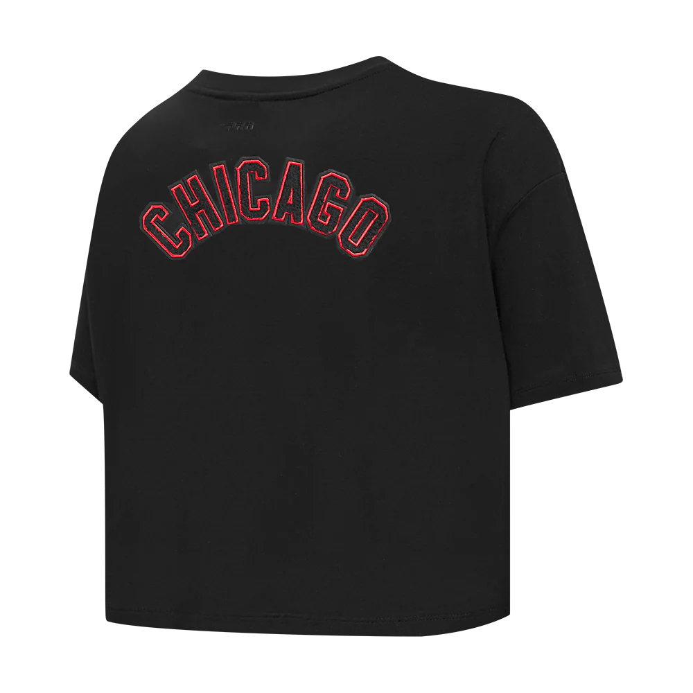 NHL CHICAGO BLACKHAWKS CLASSIC WOMEN'S SJ BOXY TEE (BLACK) - Image 6