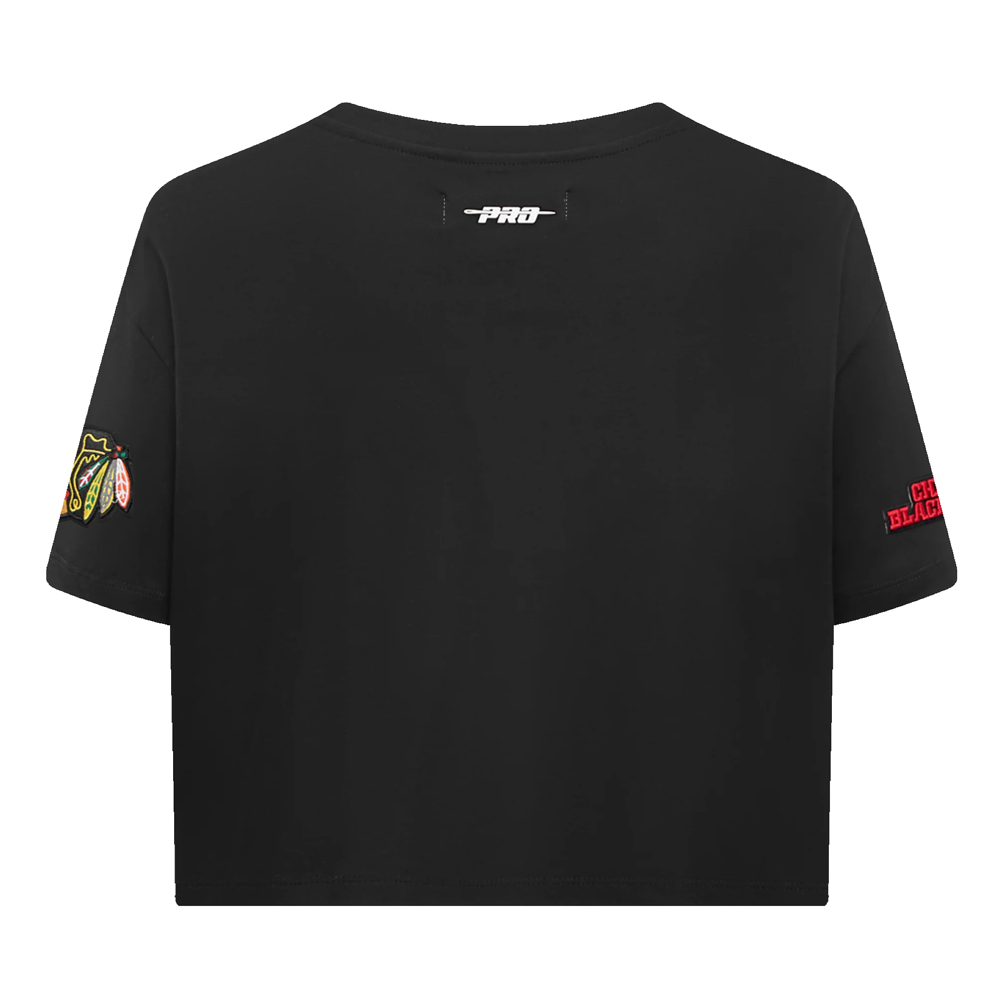 NHL CHICAGO BLACKHAWKS SCRIPT TAIL WOMEN'S SINGLE JERSEY BOXY TEE (BLACK) - Image 3