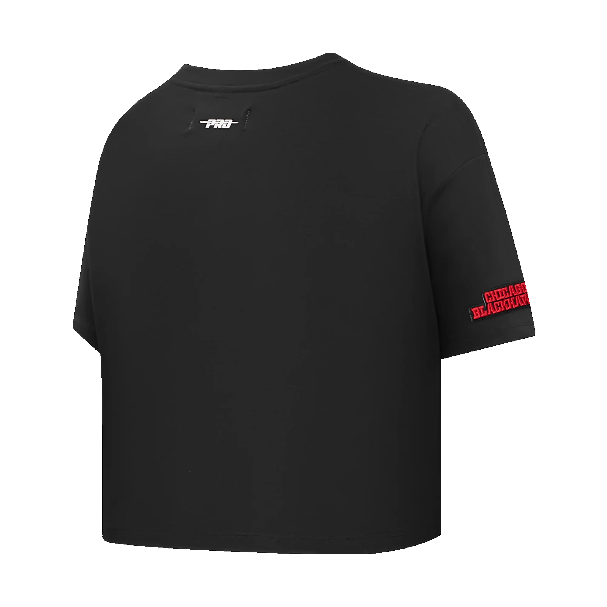 NHL CHICAGO BLACKHAWKS SCRIPT TAIL WOMEN'S SINGLE JERSEY BOXY TEE (BLACK) - Image 4