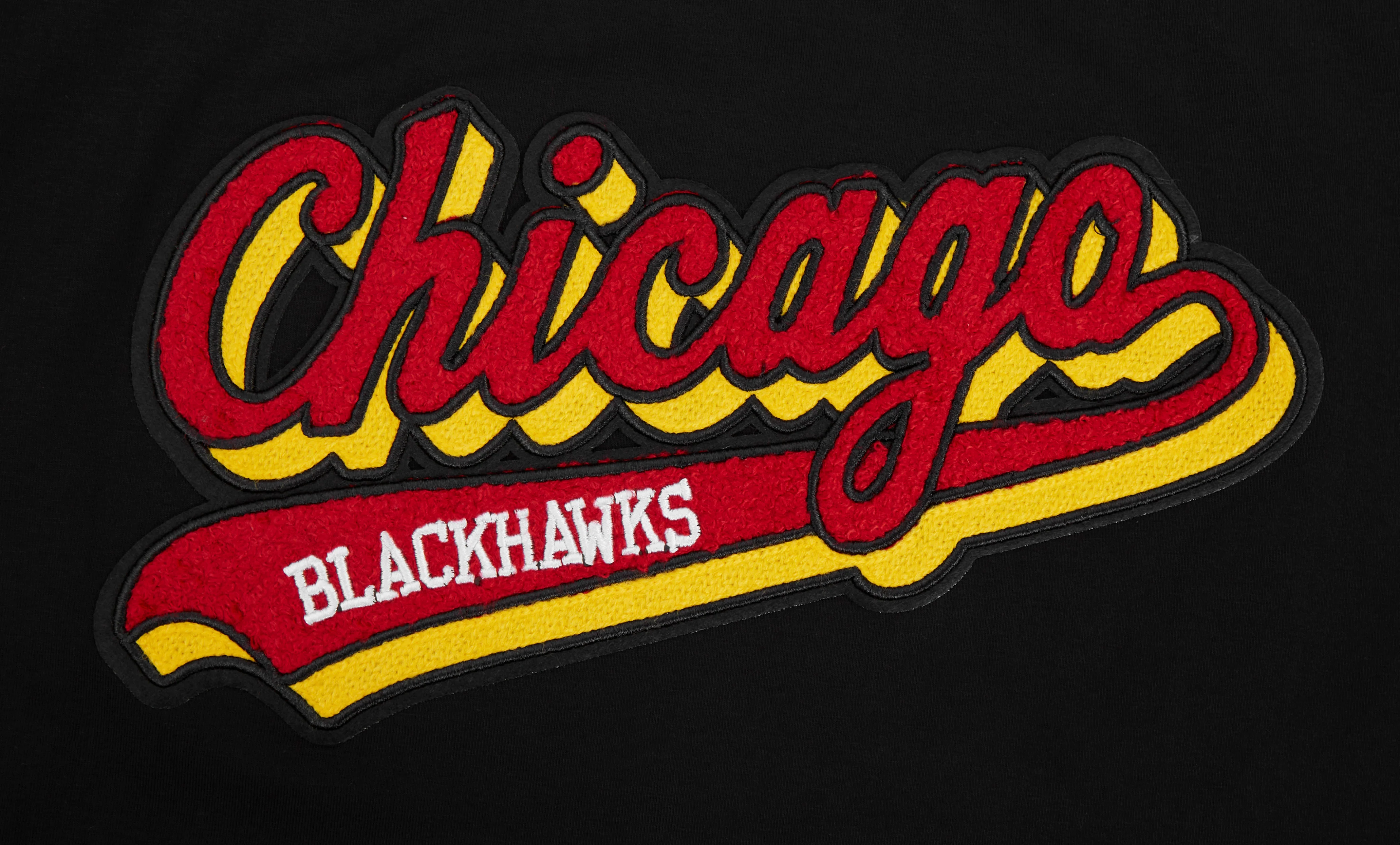 NHL CHICAGO BLACKHAWKS SCRIPT TAIL WOMEN'S SINGLE JERSEY BOXY TEE (BLACK) - Image 5