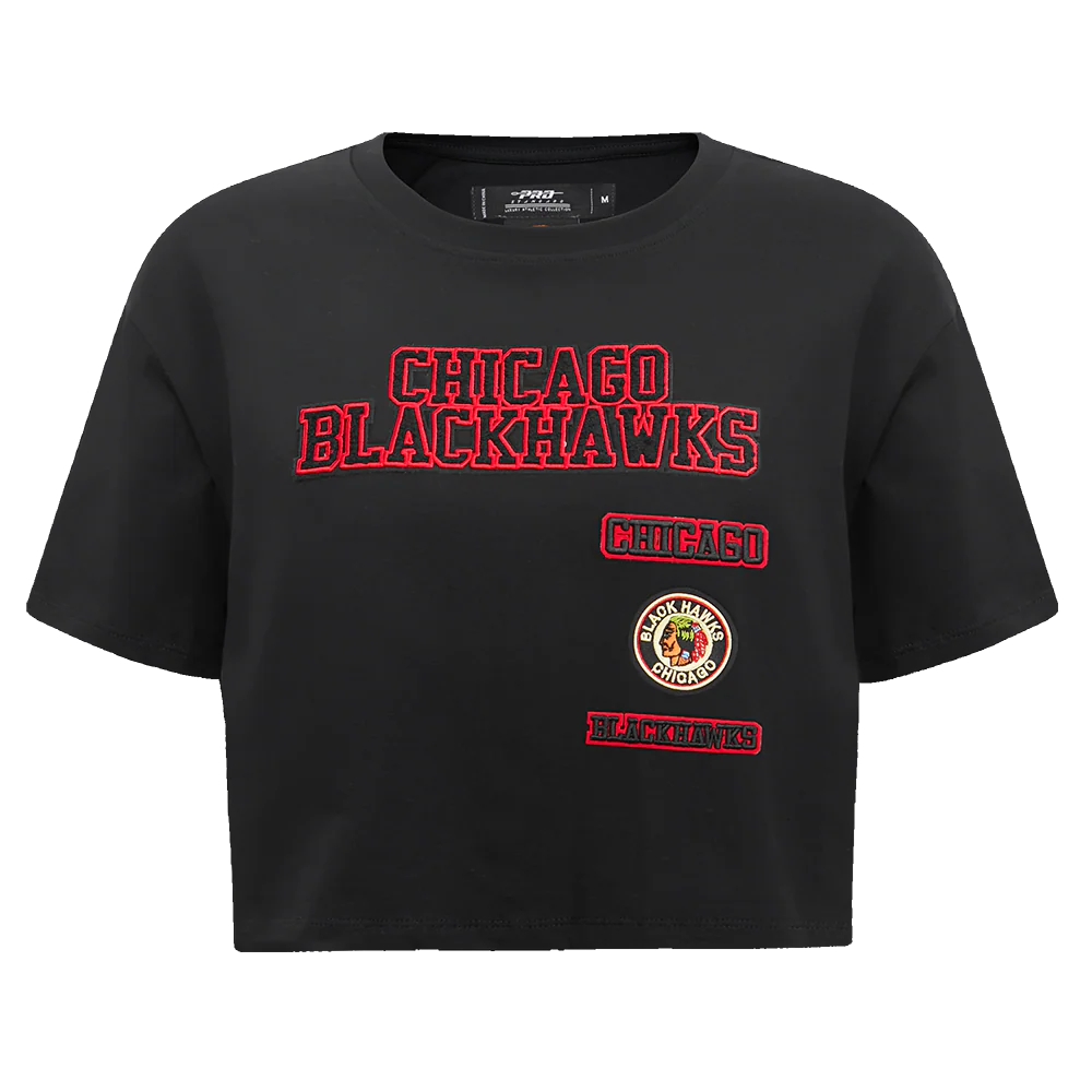 NHL CHICAGO BLACKHAWKS RETRO CLASSIC WOMEN'S BOXY TEE (BLACK)