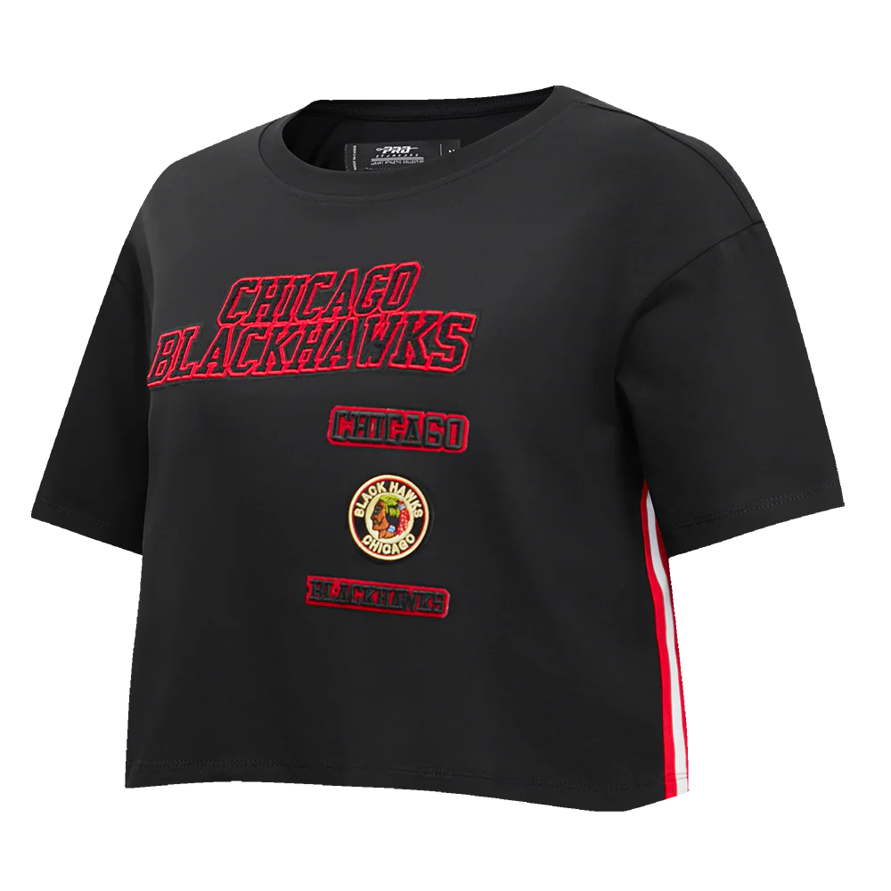 NHL CHICAGO BLACKHAWKS RETRO CLASSIC WOMEN'S BOXY TEE (BLACK) - Image 2
